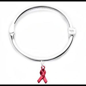 Ashley Bridget AIDS Awareness Silver Bangle Bracelet